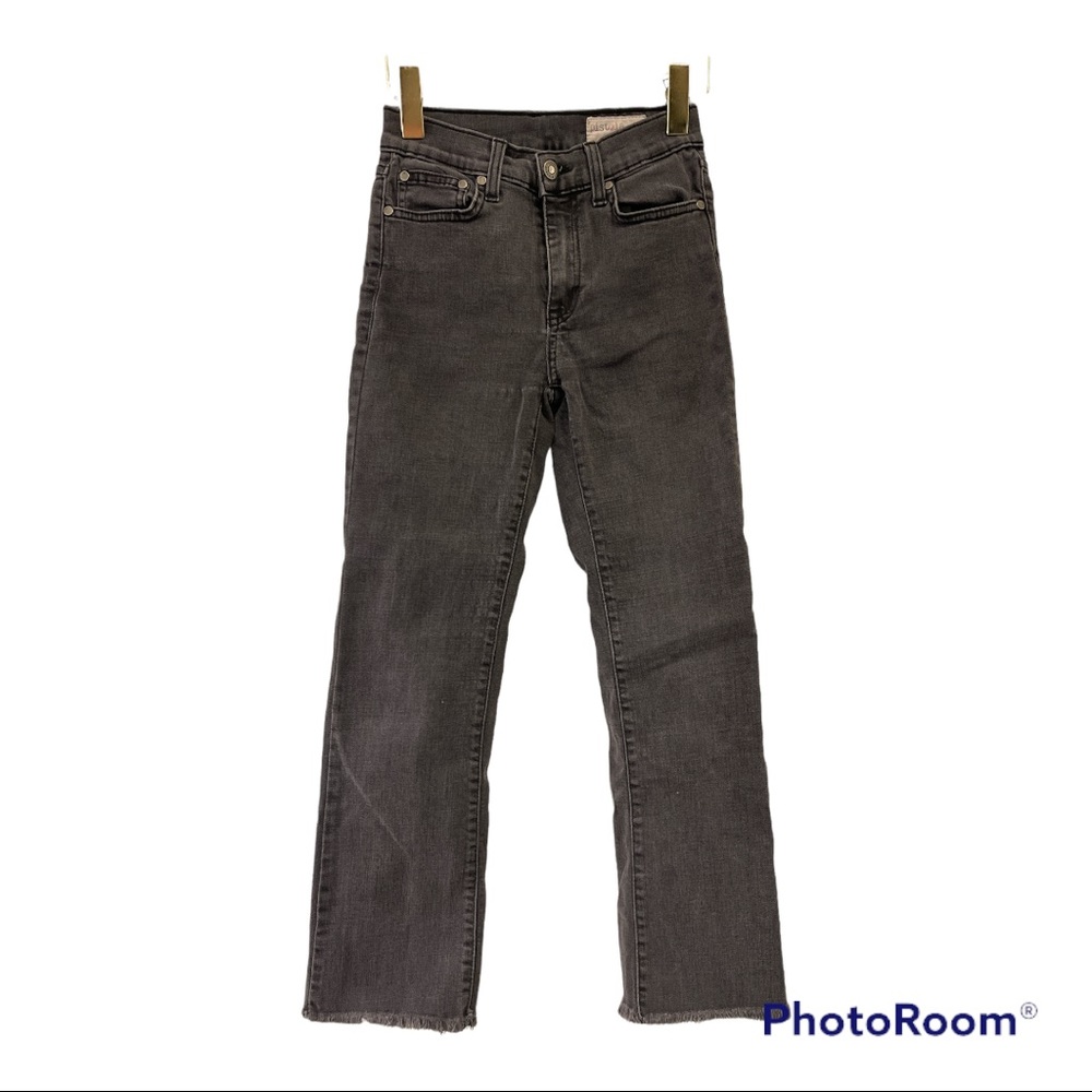 Pistola straight leg black jeans frayed sz 25